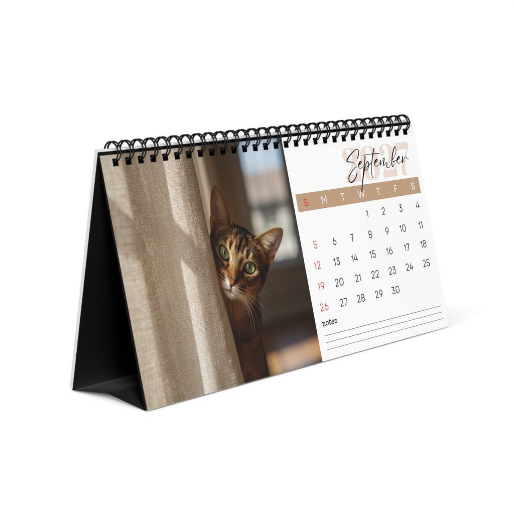 Abyssinian Cat Desk Calendar 2027