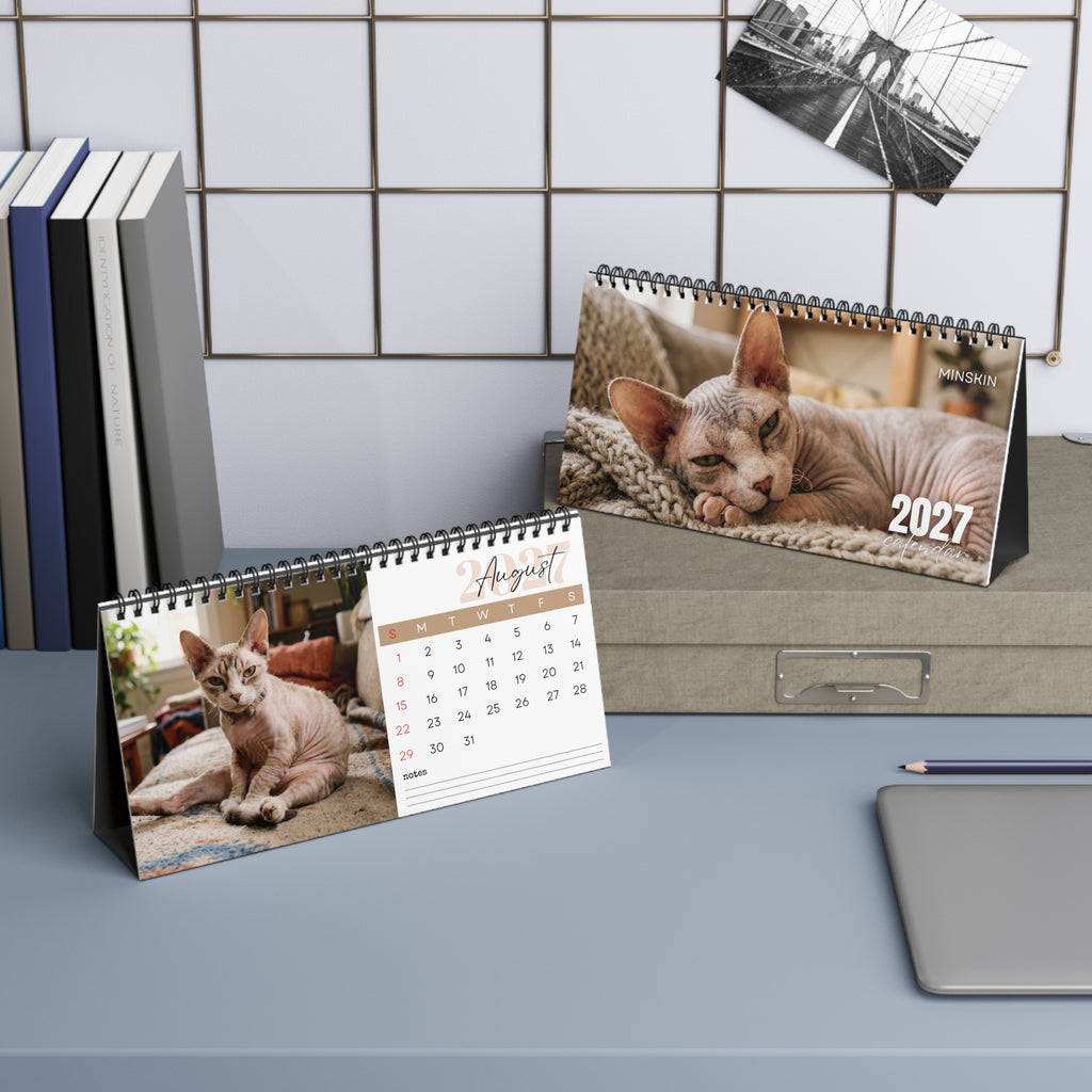 Minskin Cat Desk Calendar 2027