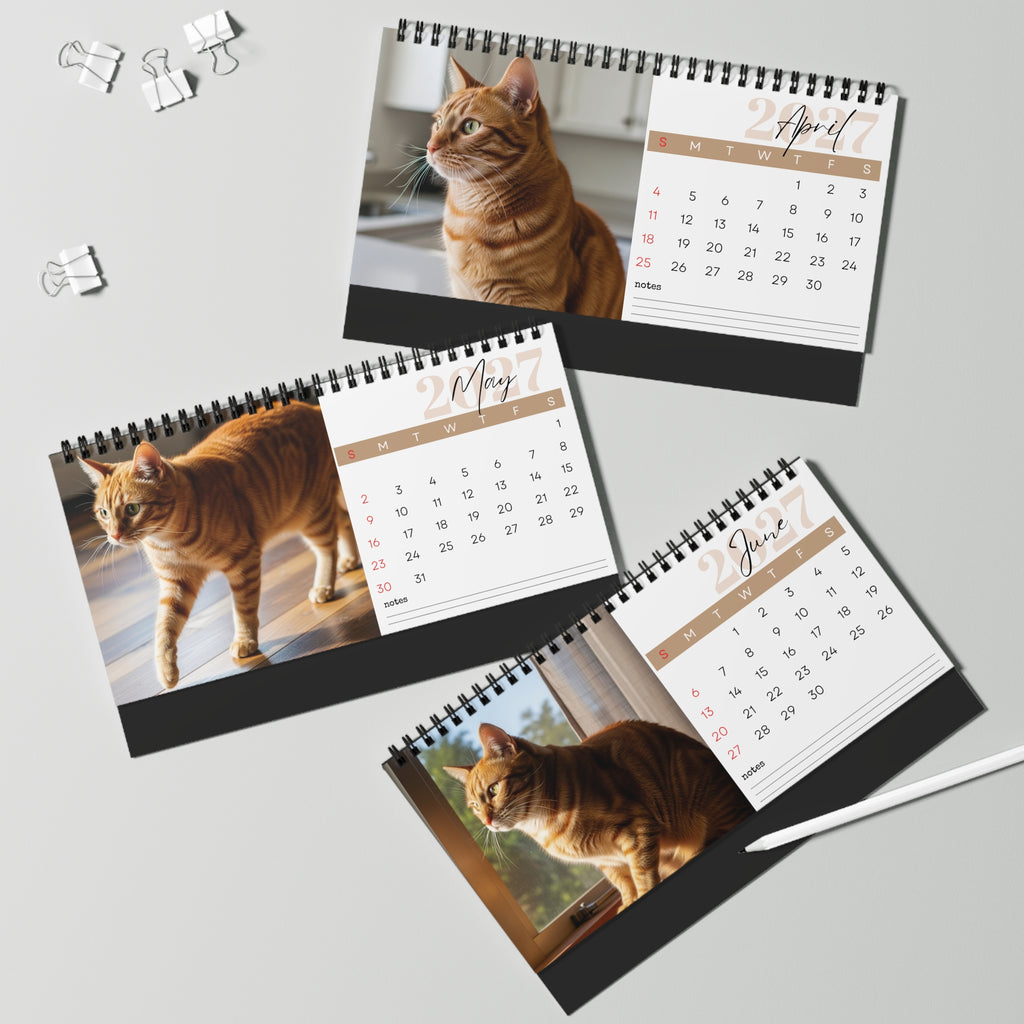 Ginger Cat Desk Calendar 2027