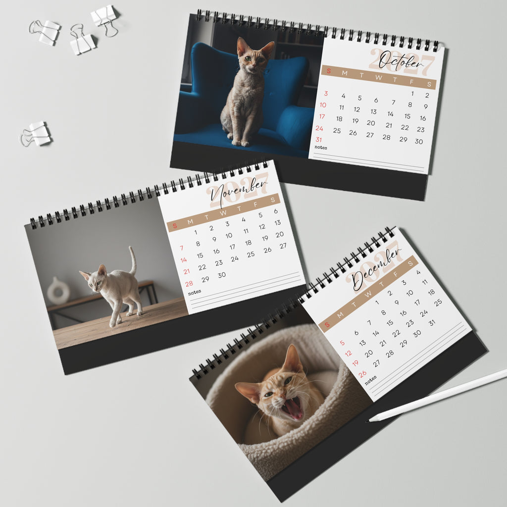 Cornish Rex Desk Calendar 2027