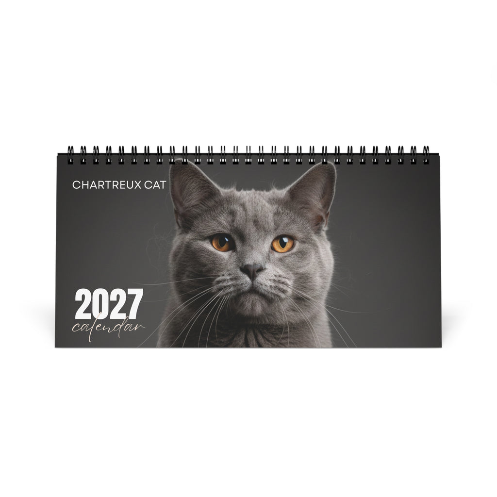Chartreux Cat Desk Calendar 2027