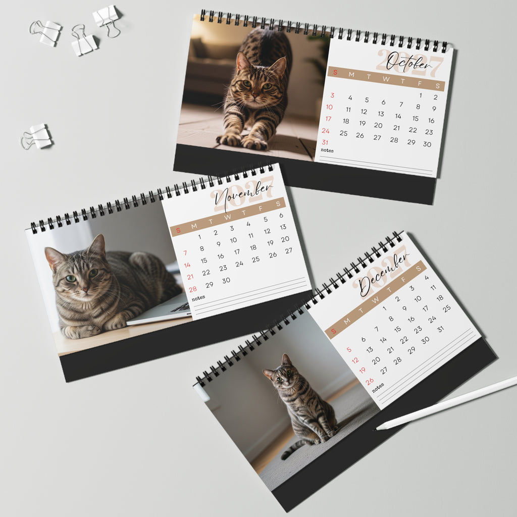 European Shorthair Desk Calendar 2027