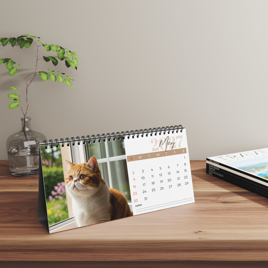 Exotic Shorthair Desk Calendar 2027
