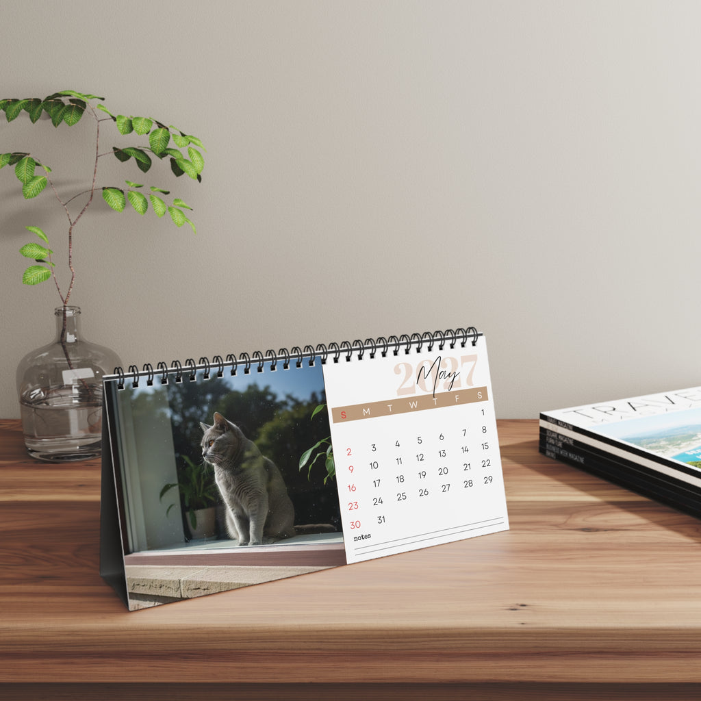 Chartreux Cat Desk Calendar 2027