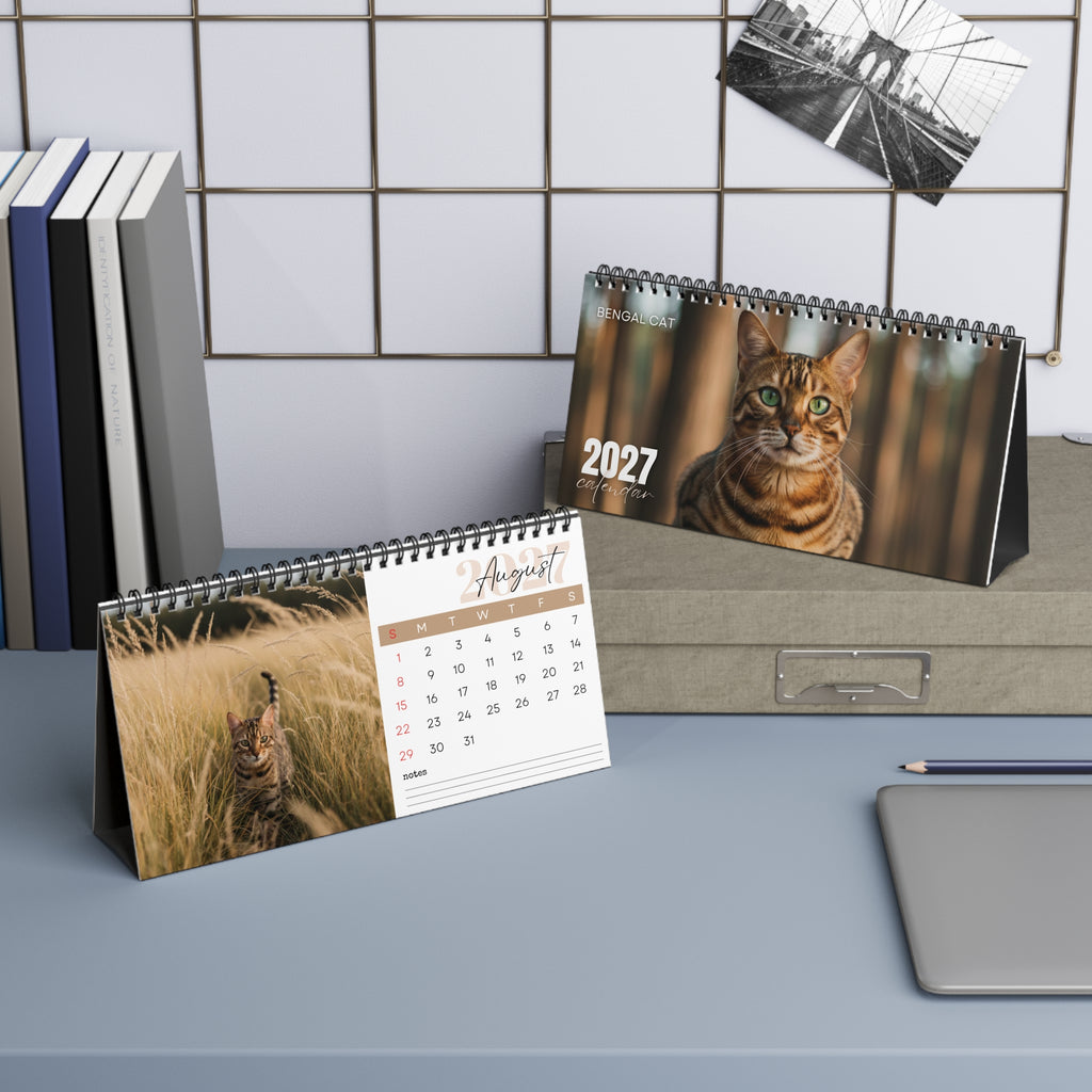 Bengal Cat Desk Calendar 2027