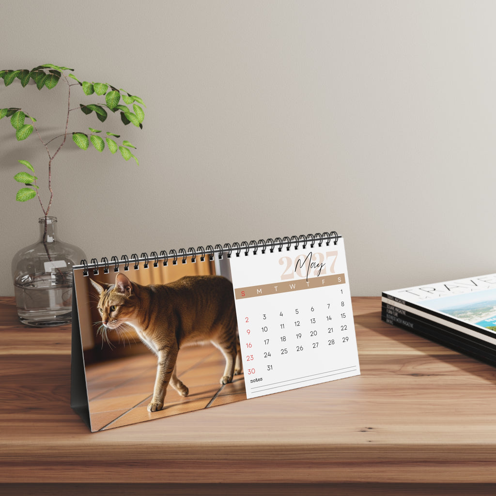 Chausie Cat Desk Calendar 2027