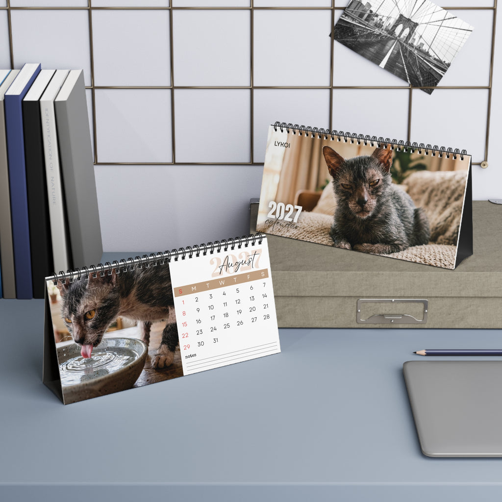 Lykoi Cat Desk Calendar 2027