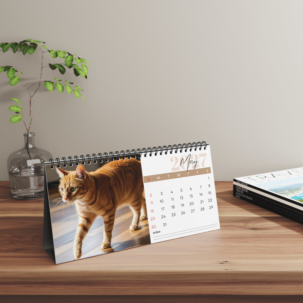 Ginger Cat Desk Calendar 2027
