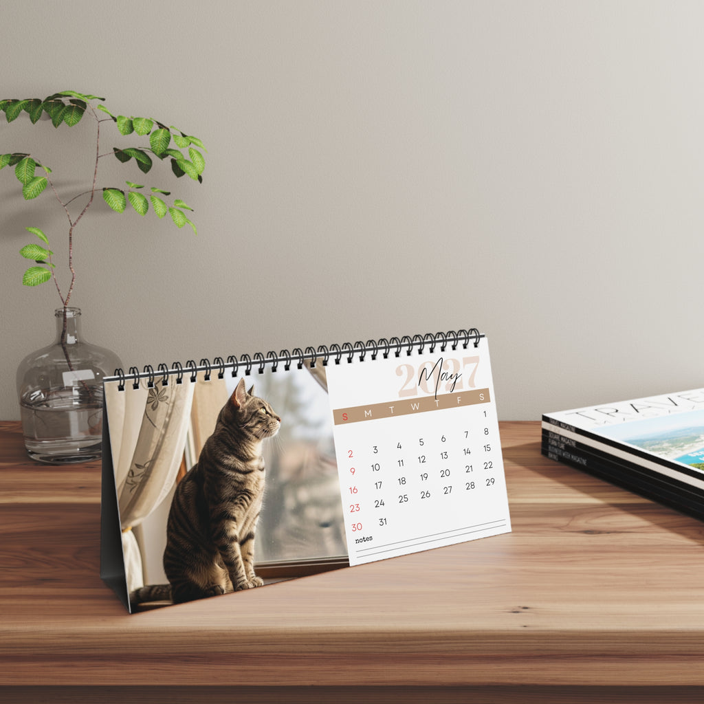 European Shorthair Desk Calendar 2027