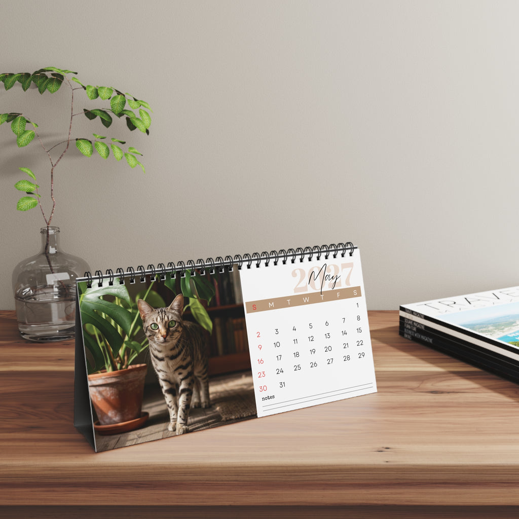 Egyptian Mau Desk Calendar 2027