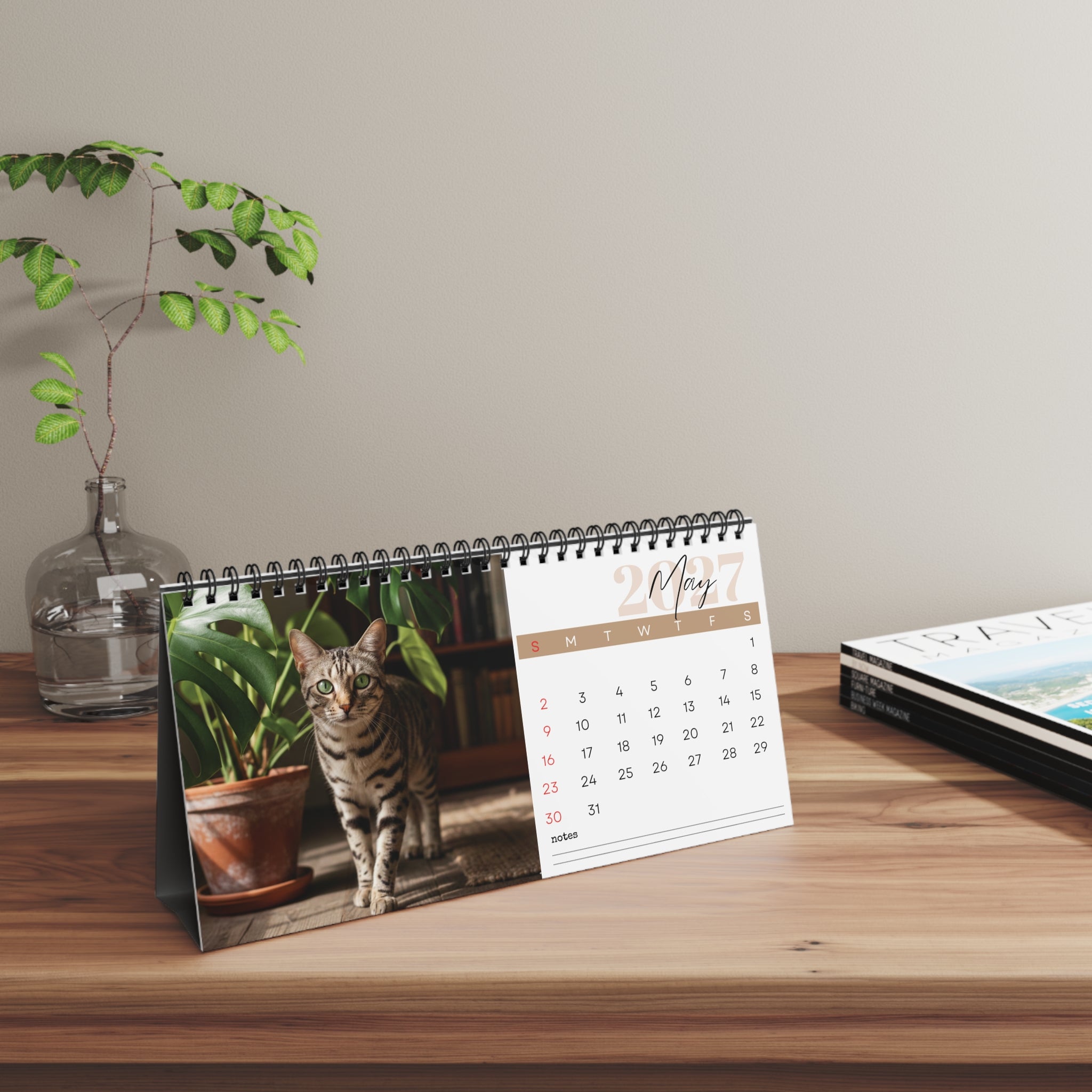 Egyptian Mau Desk Calendar 2027