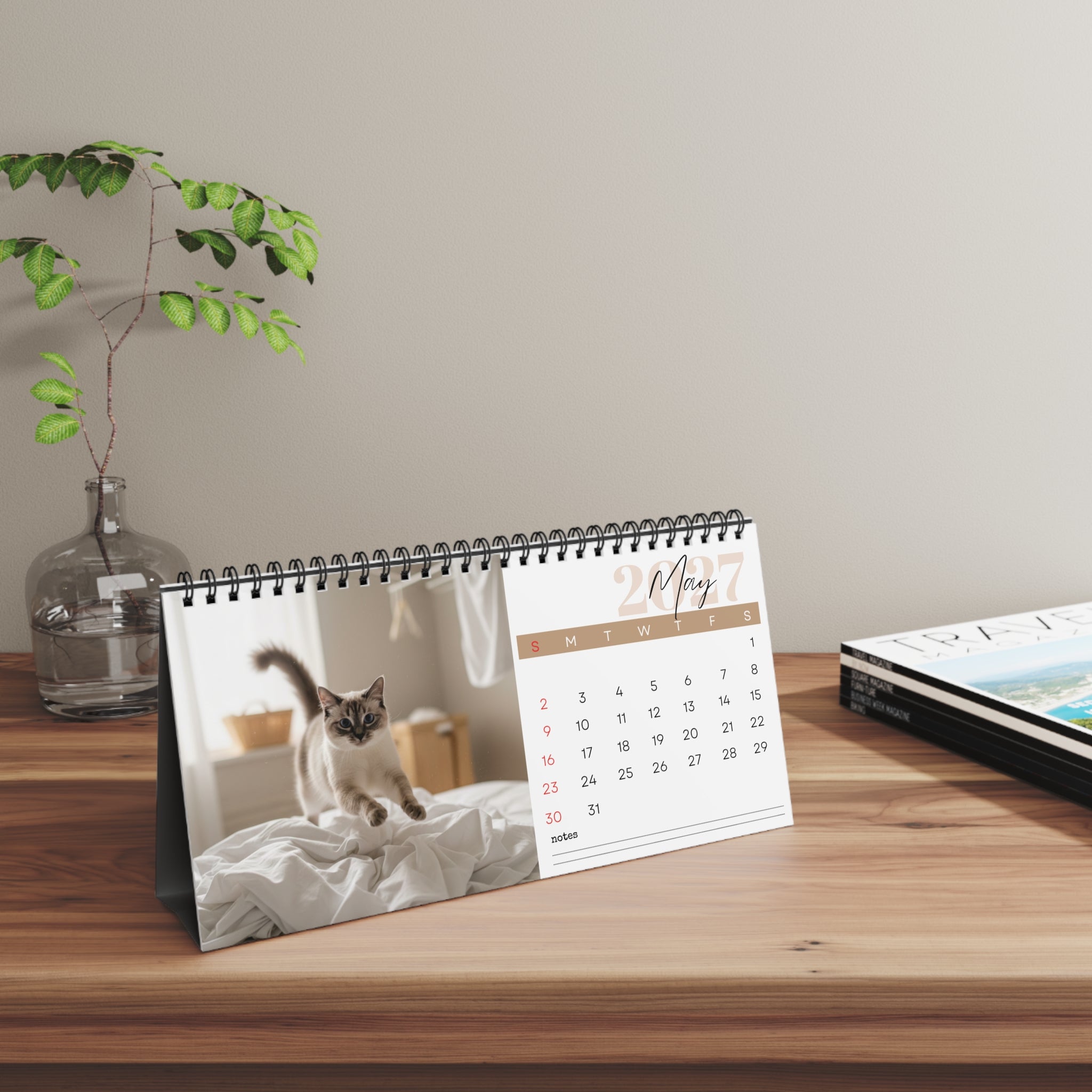 Balinese Cat Desk Calendar 2027