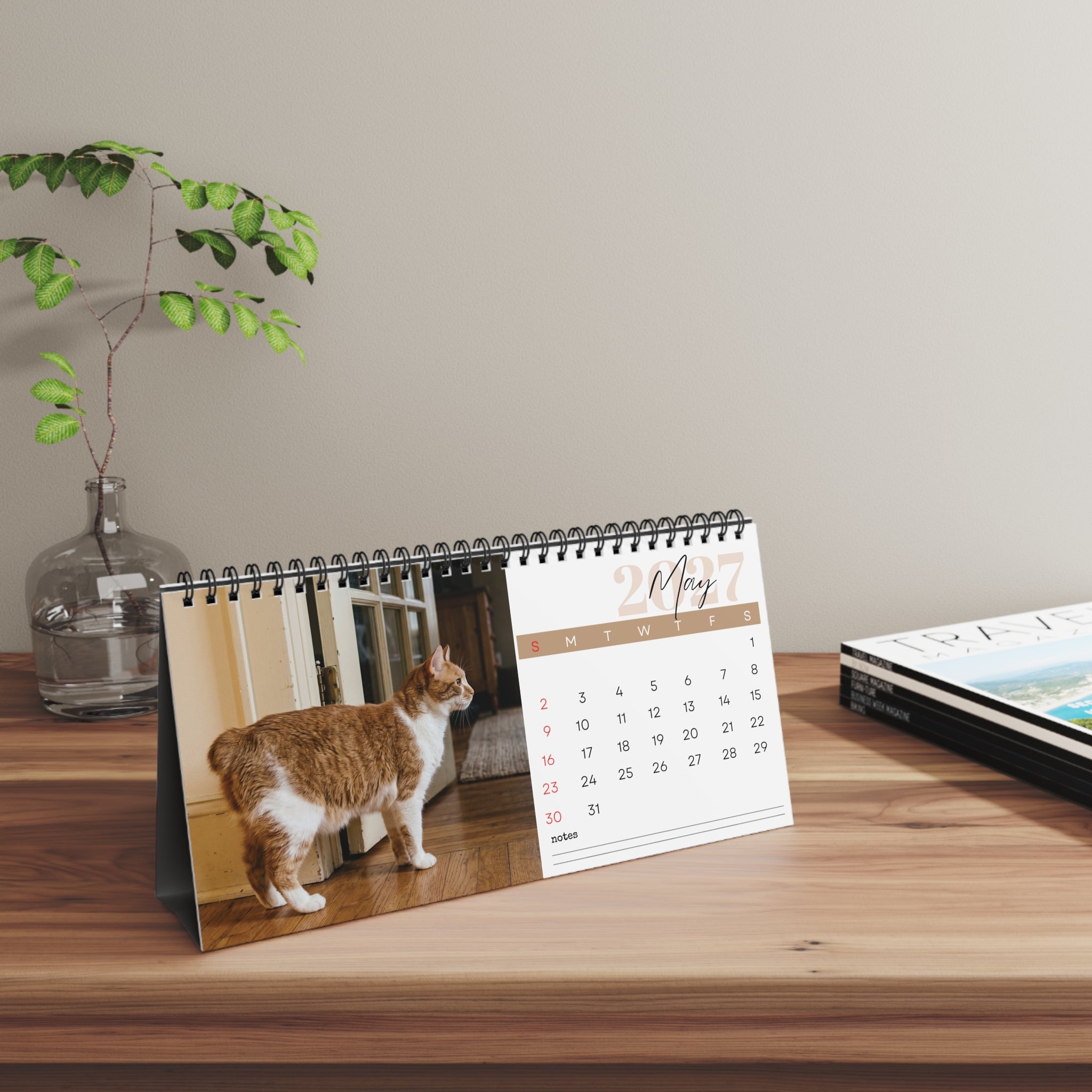 Manx Cat Desk Calendar 2027