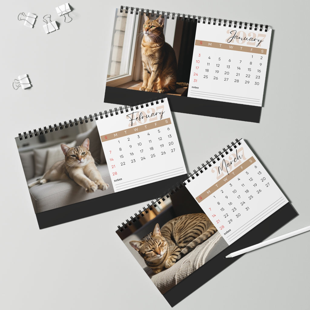 Chausie Cat Desk Calendar 2027