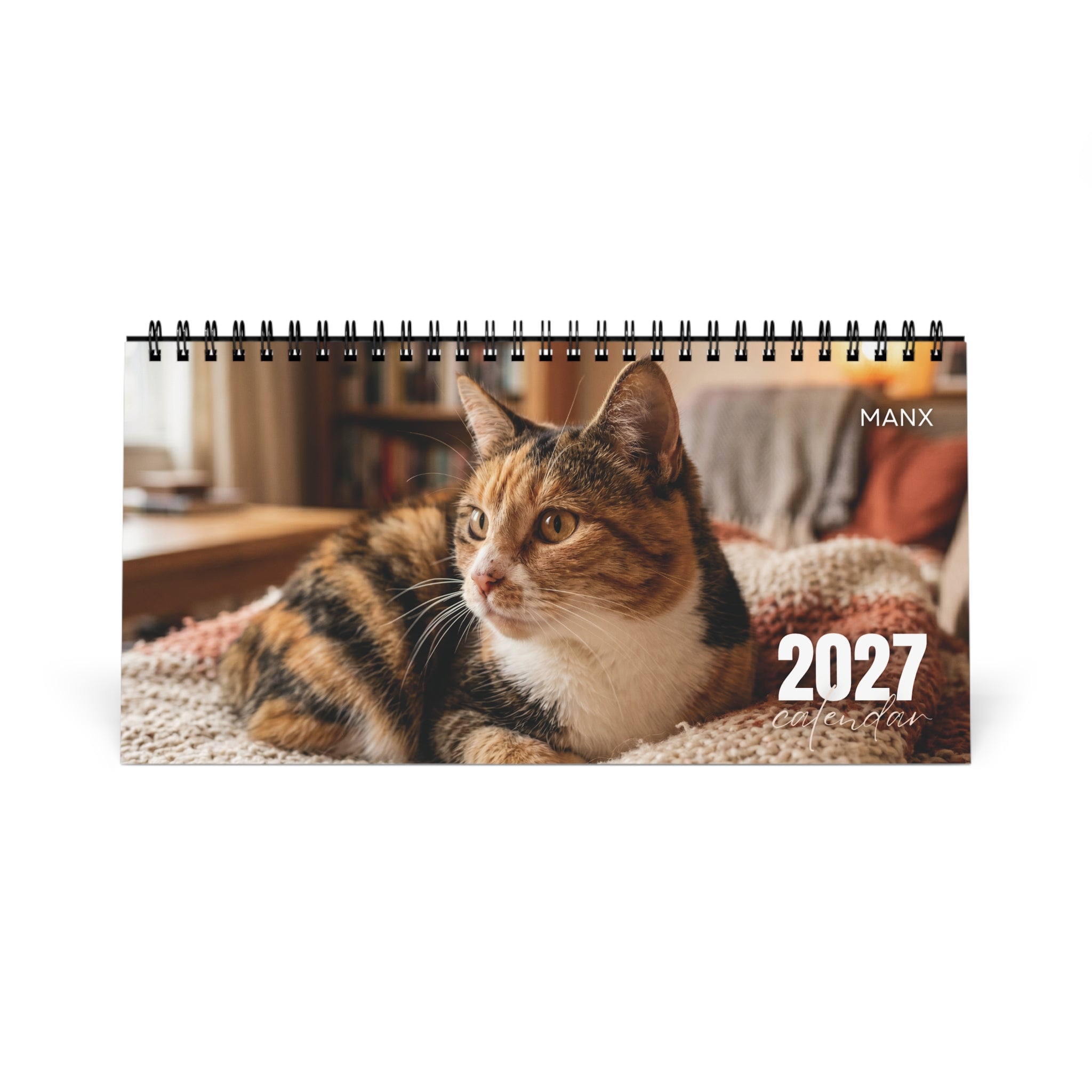 Manx Cat Desk Calendar 2027
