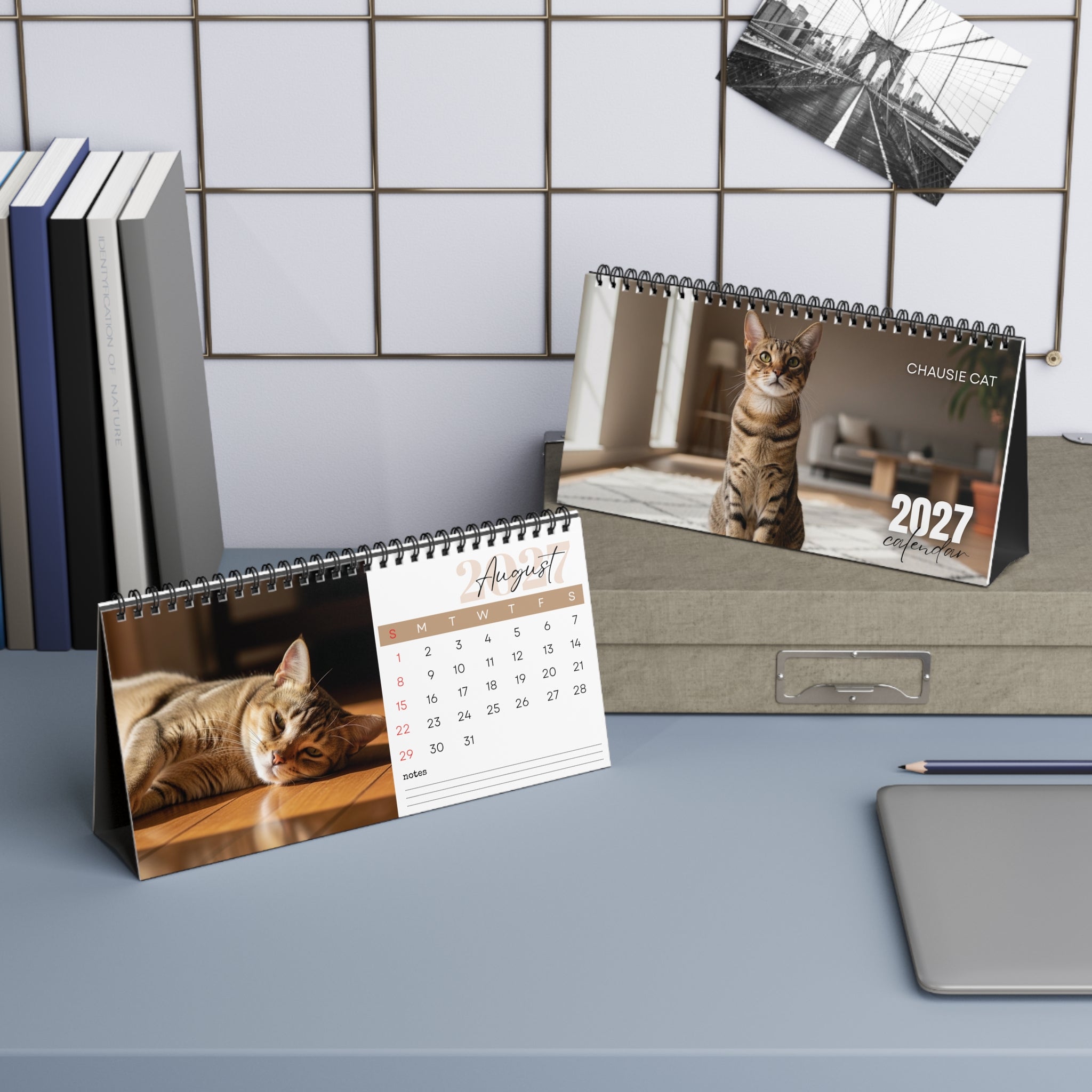 Chausie Cat Desk Calendar 2027