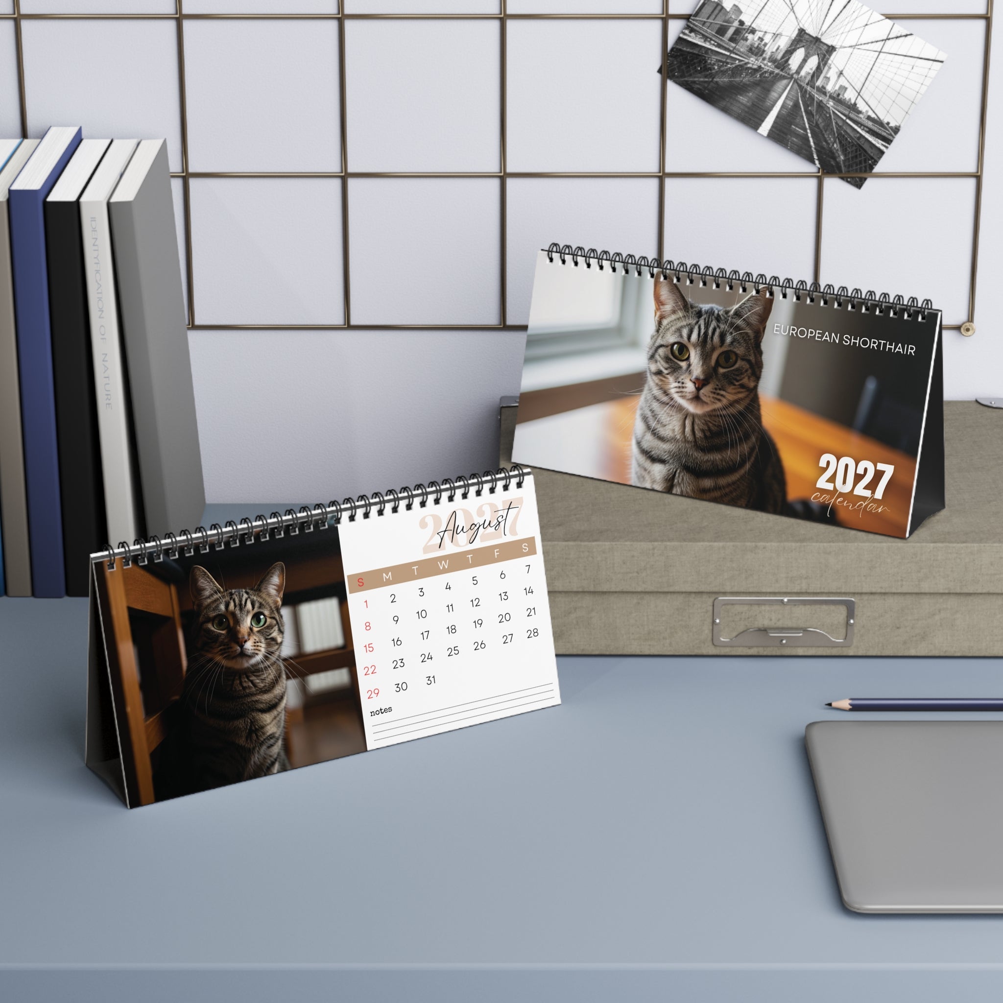 European Shorthair Desk Calendar 2027