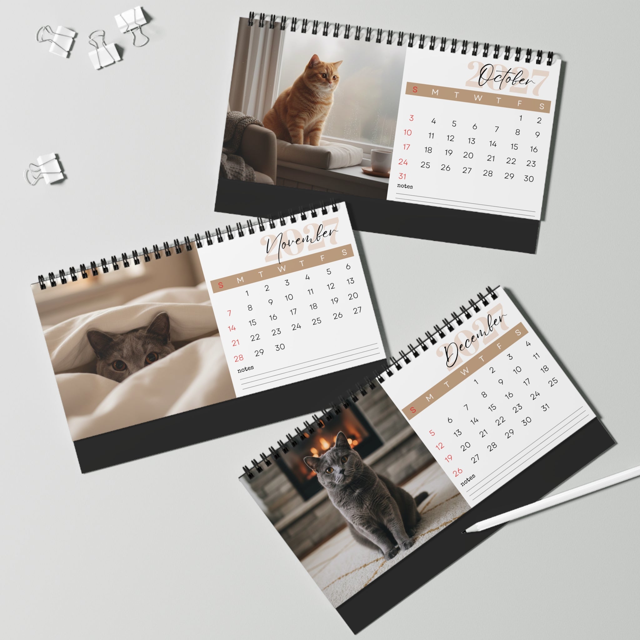 British Shorthair Desk Calendar 2027