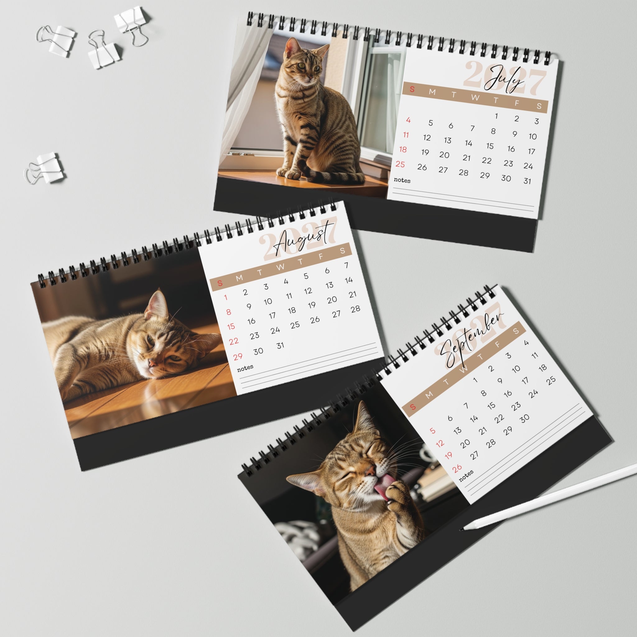 Chausie Cat Desk Calendar 2027