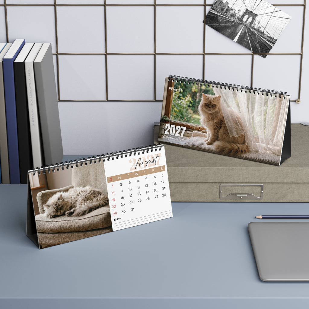 Persian Cat Desk Calendar 2027