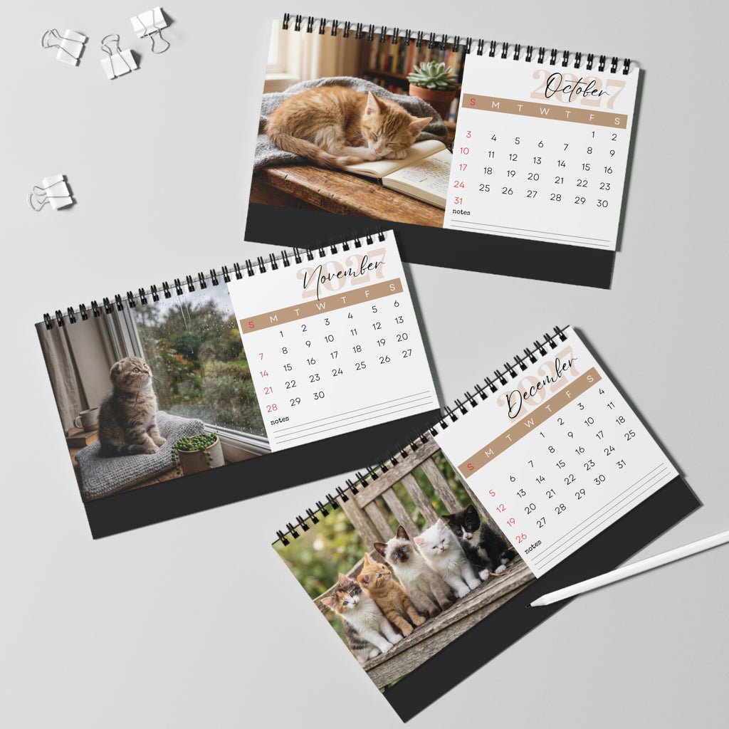 Kitten Desk Calendar 2027