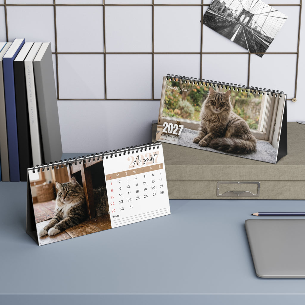 Siberian Cat Desk Calendar 2027