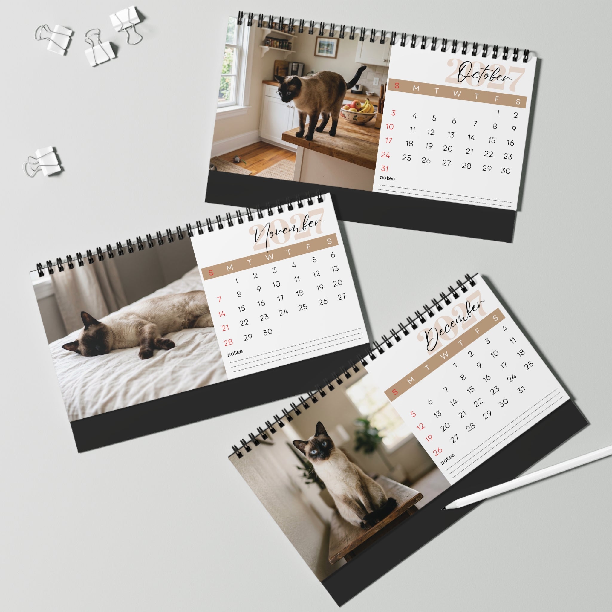 Siamese Cat Wall Calendar 2027