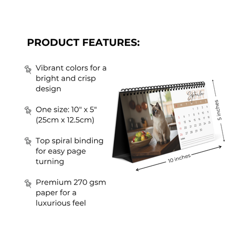 Birman Cat Desk Calendar 2027