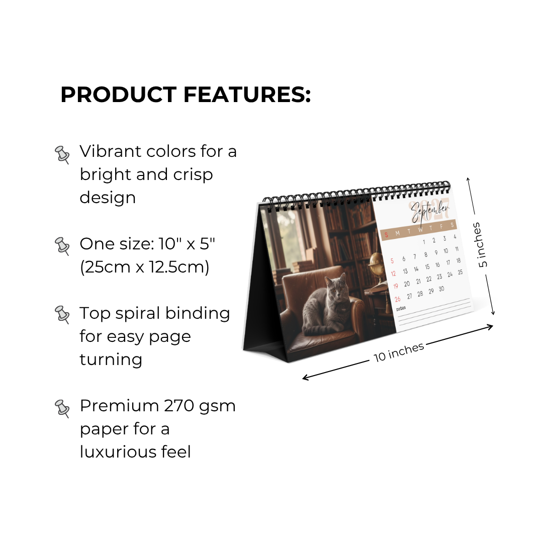 British Shorthair Desk Calendar 2027