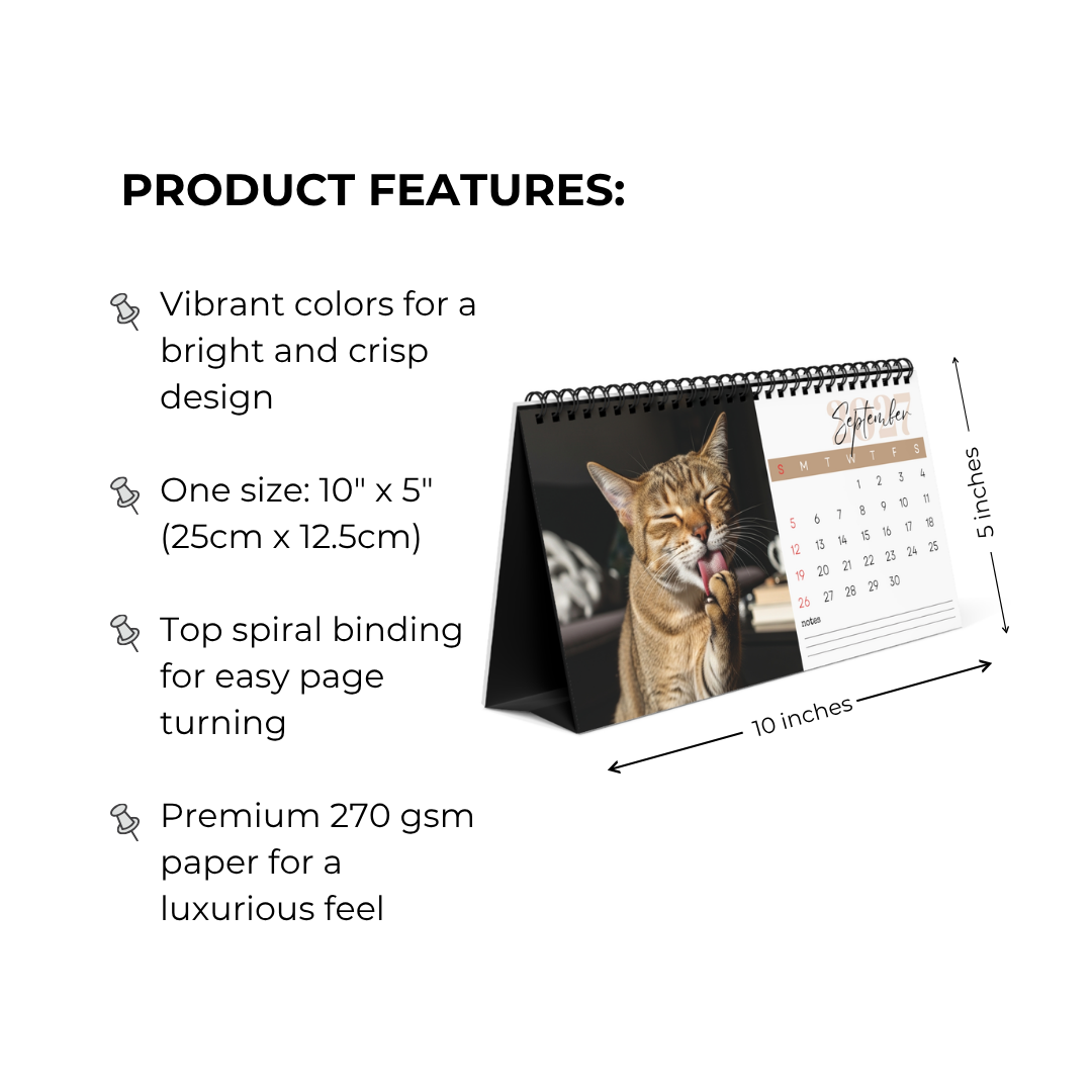 Chausie Cat Desk Calendar 2027
