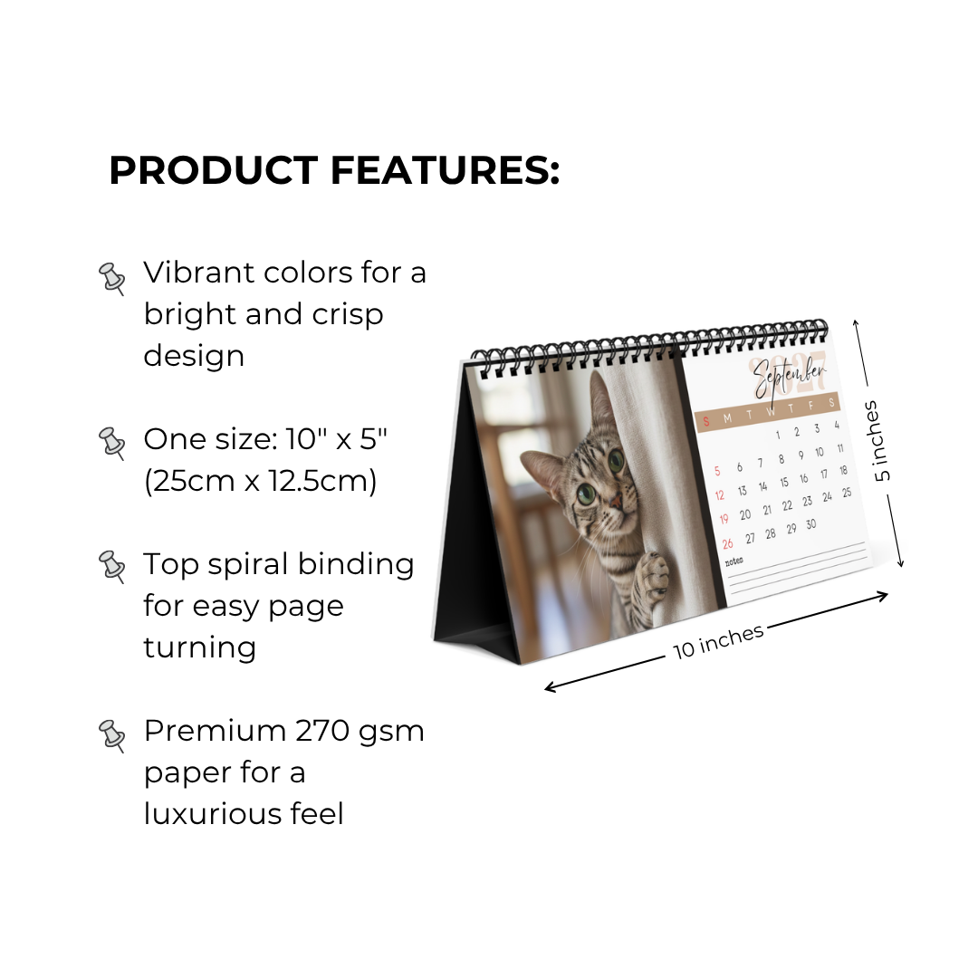 Egyptian Mau Desk Calendar 2027