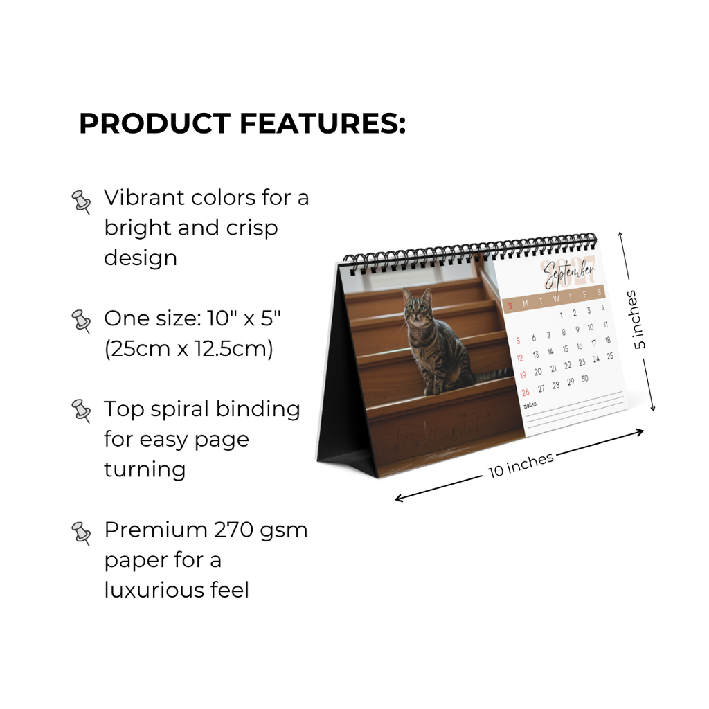 European Shorthair Desk Calendar 2027