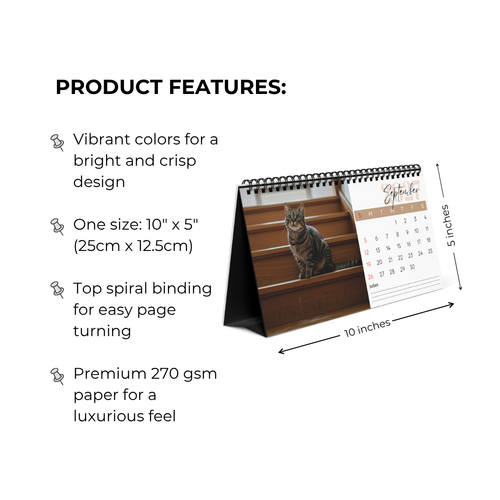 European Shorthair Desk Calendar 2027