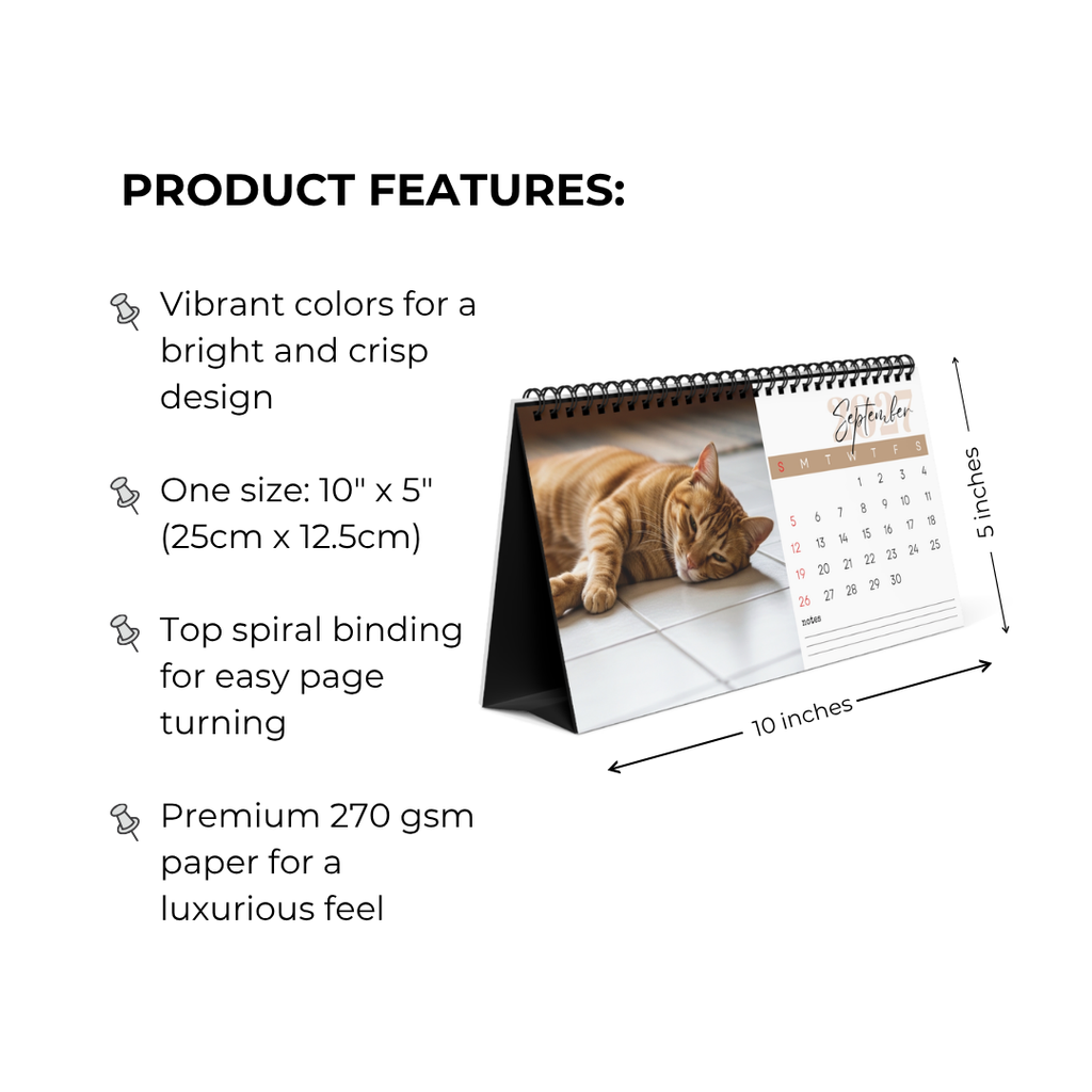 Ginger Cat Desk Calendar 2027