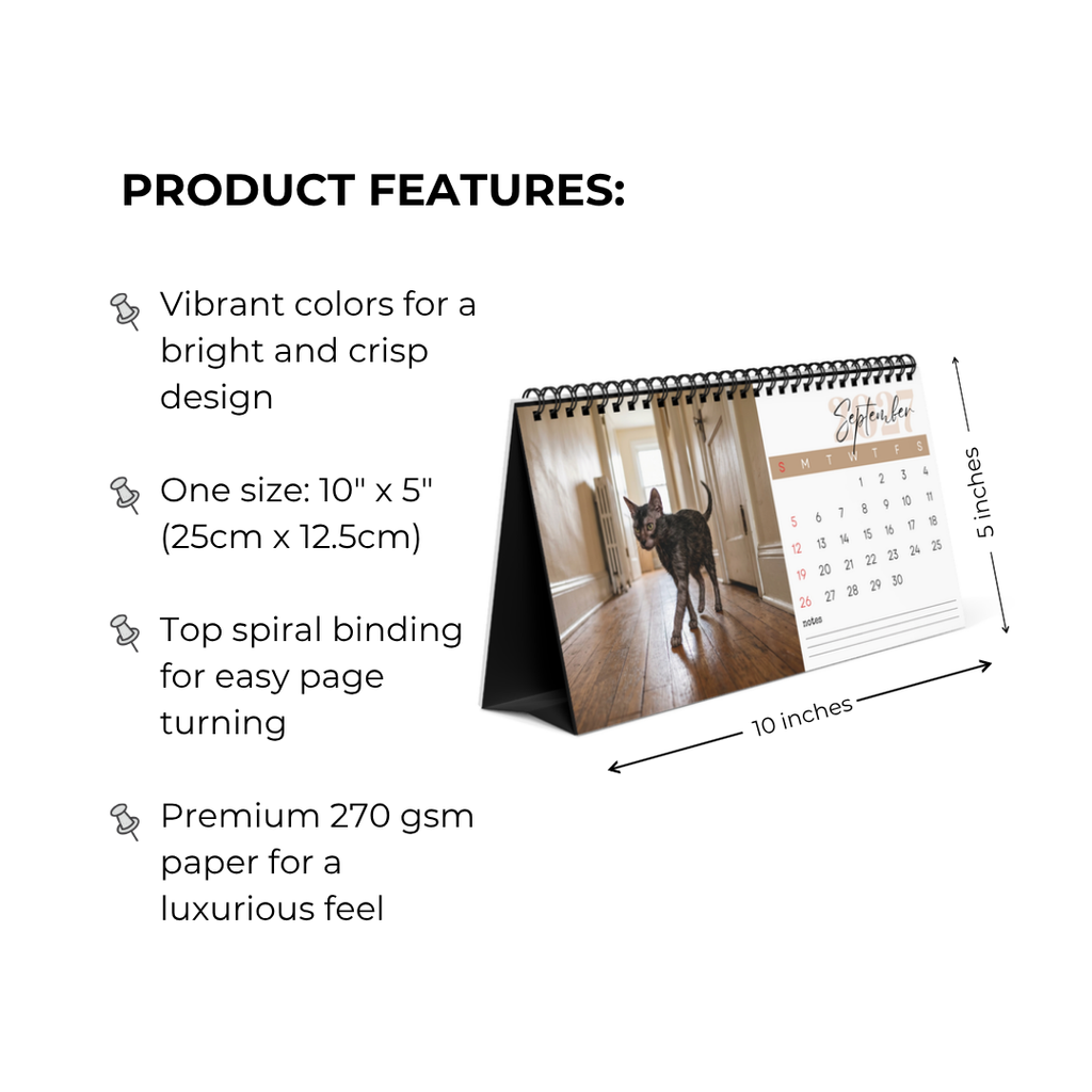 Lykoi Cat Desk Calendar 2027