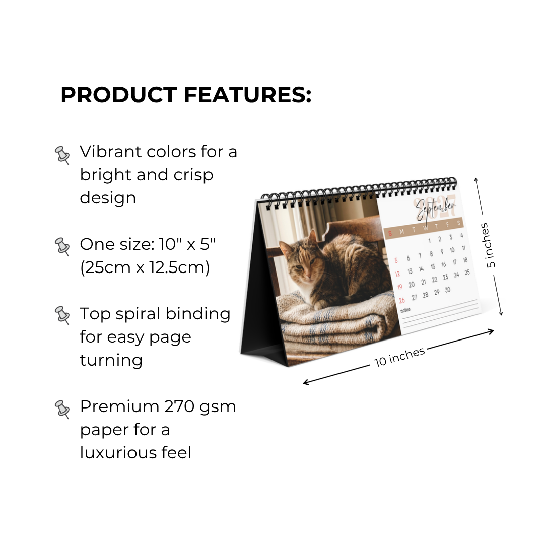 Manx Cat Desk Calendar 2027