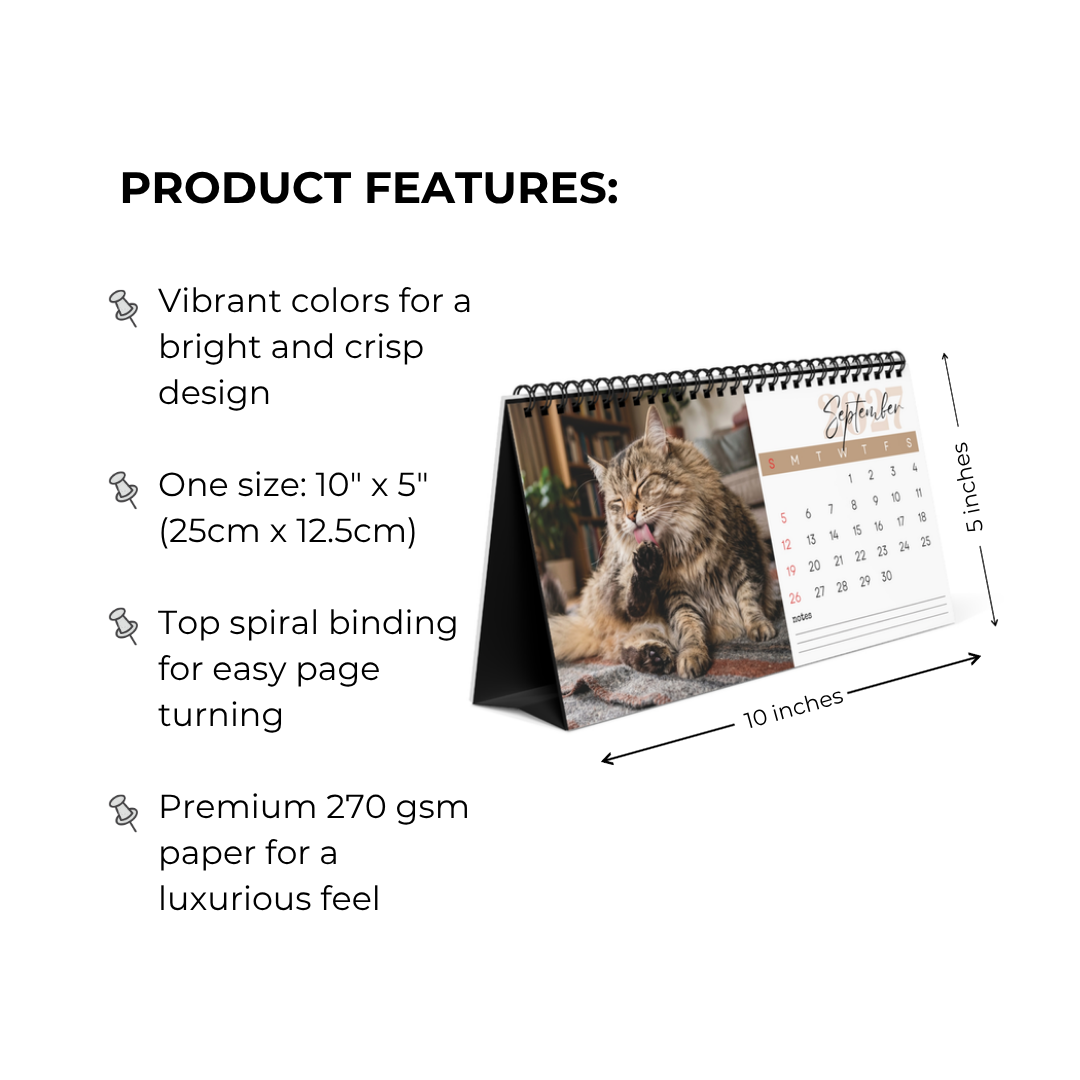 Norwegian Forest Cat Desk Calendar 2027