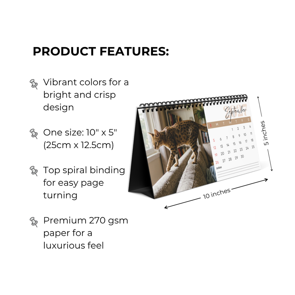 Savannah Cat Desk Calendar 2027