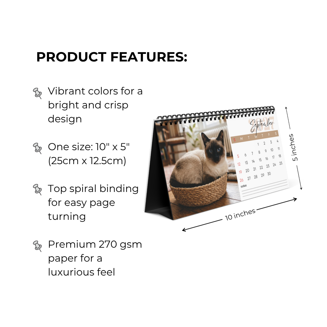 Siamese Cat Wall Calendar 2027