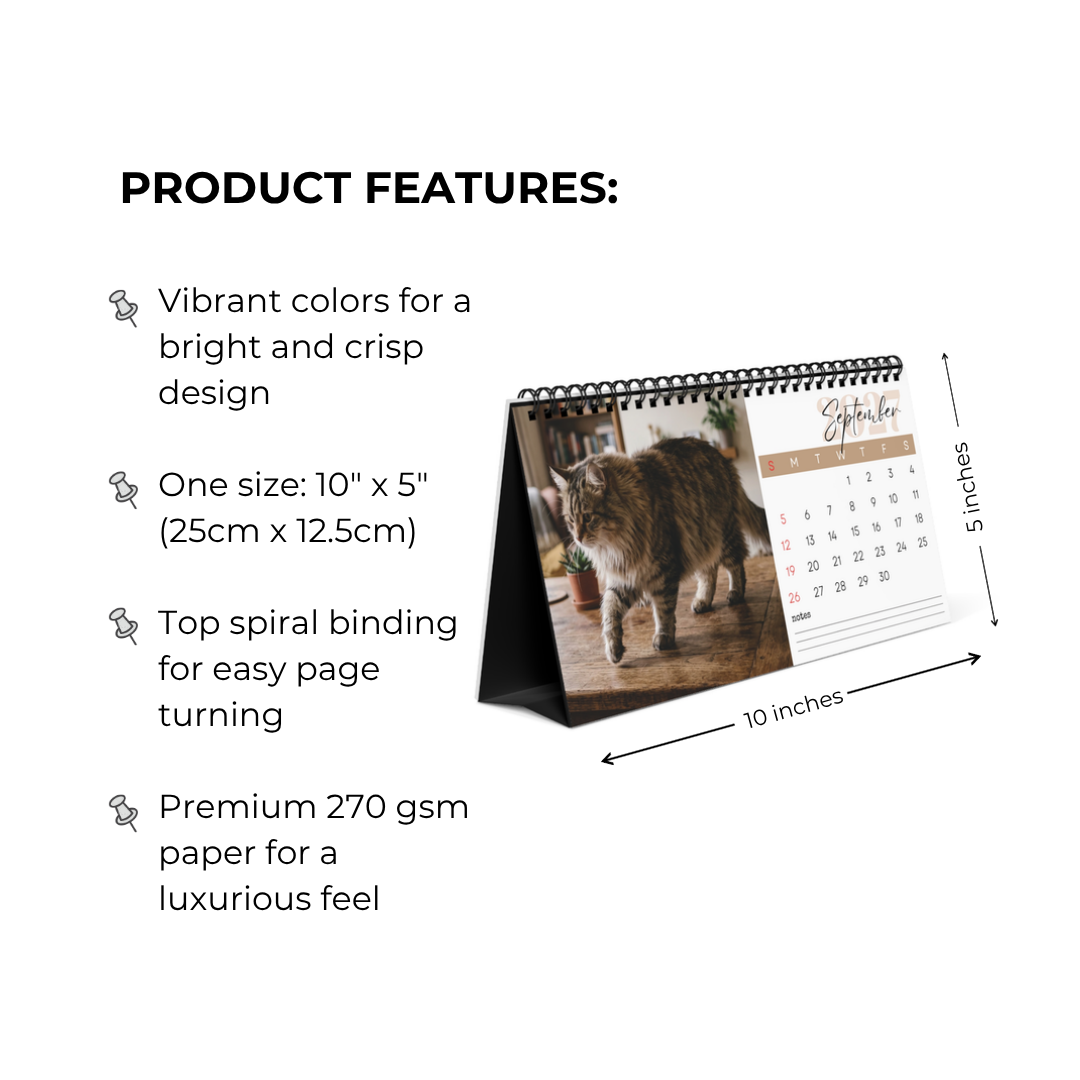 Siberian Cat Desk Calendar 2027