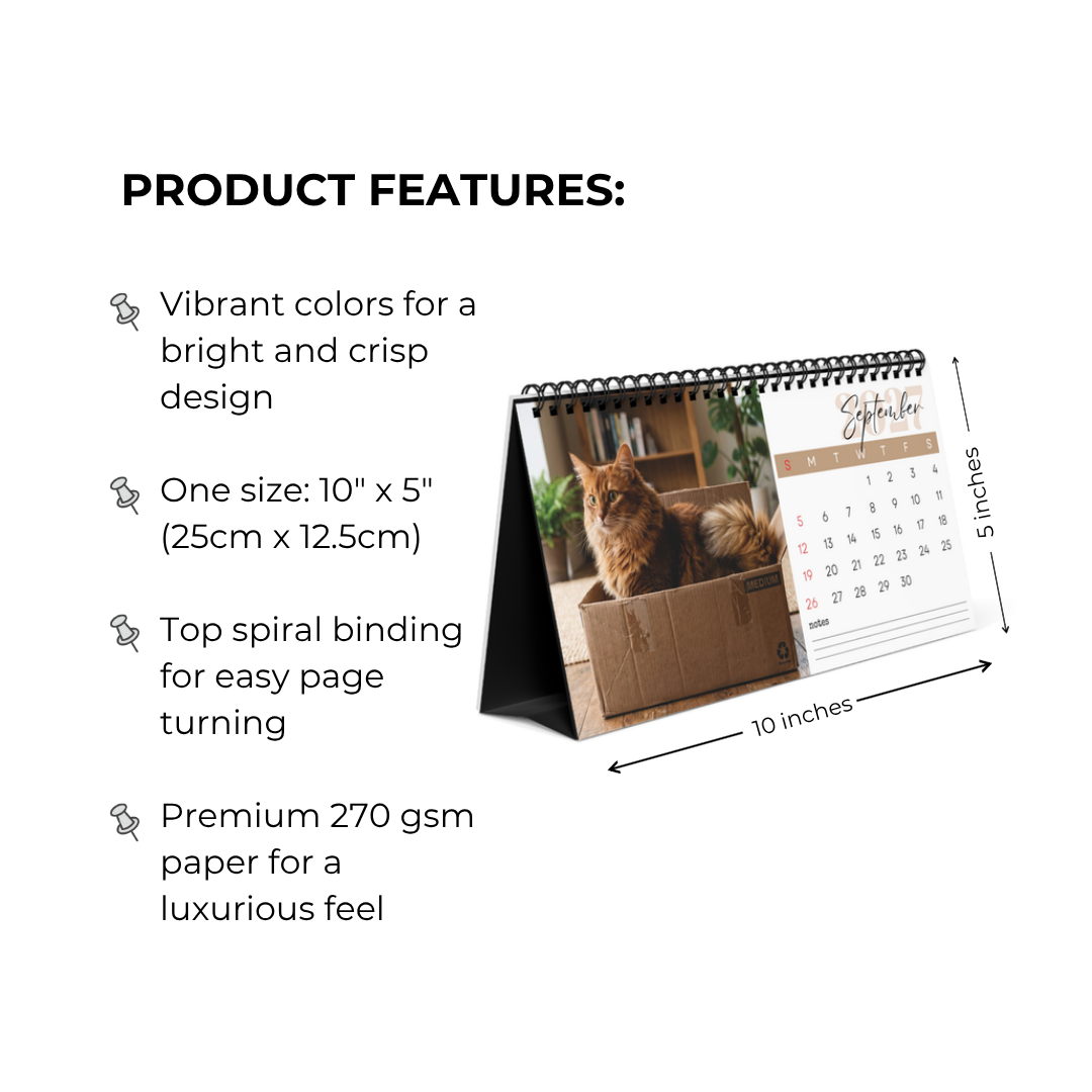 Somali Cat Desk Calendar 2027