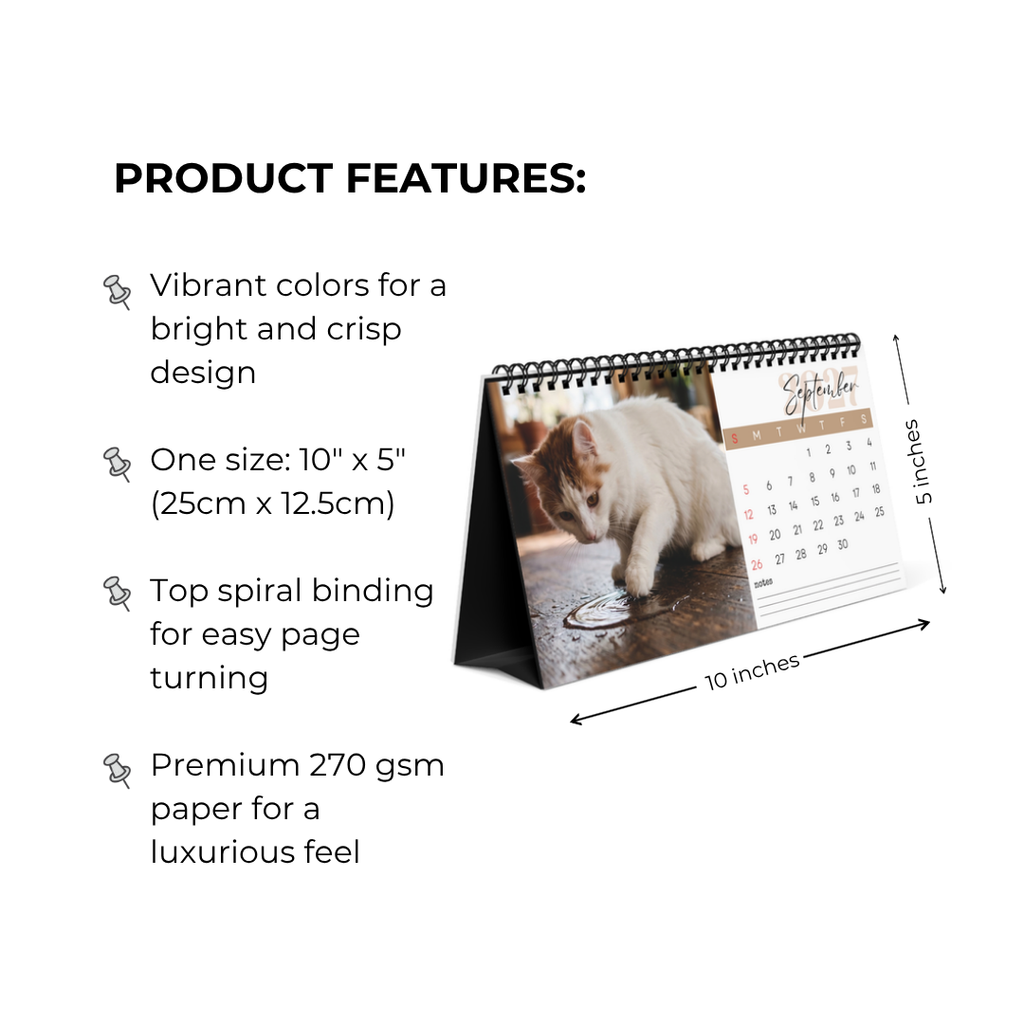 Turkish Van Cat Desk Calendar 2027