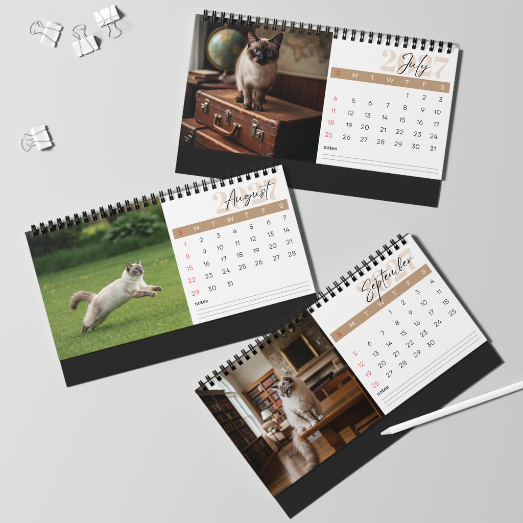 Balinese Cat Desk Calendar 2027