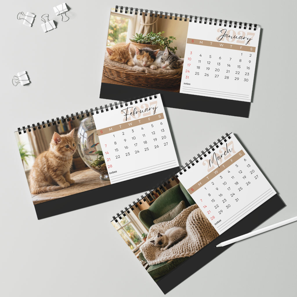 Kitten Desk Calendar 2027