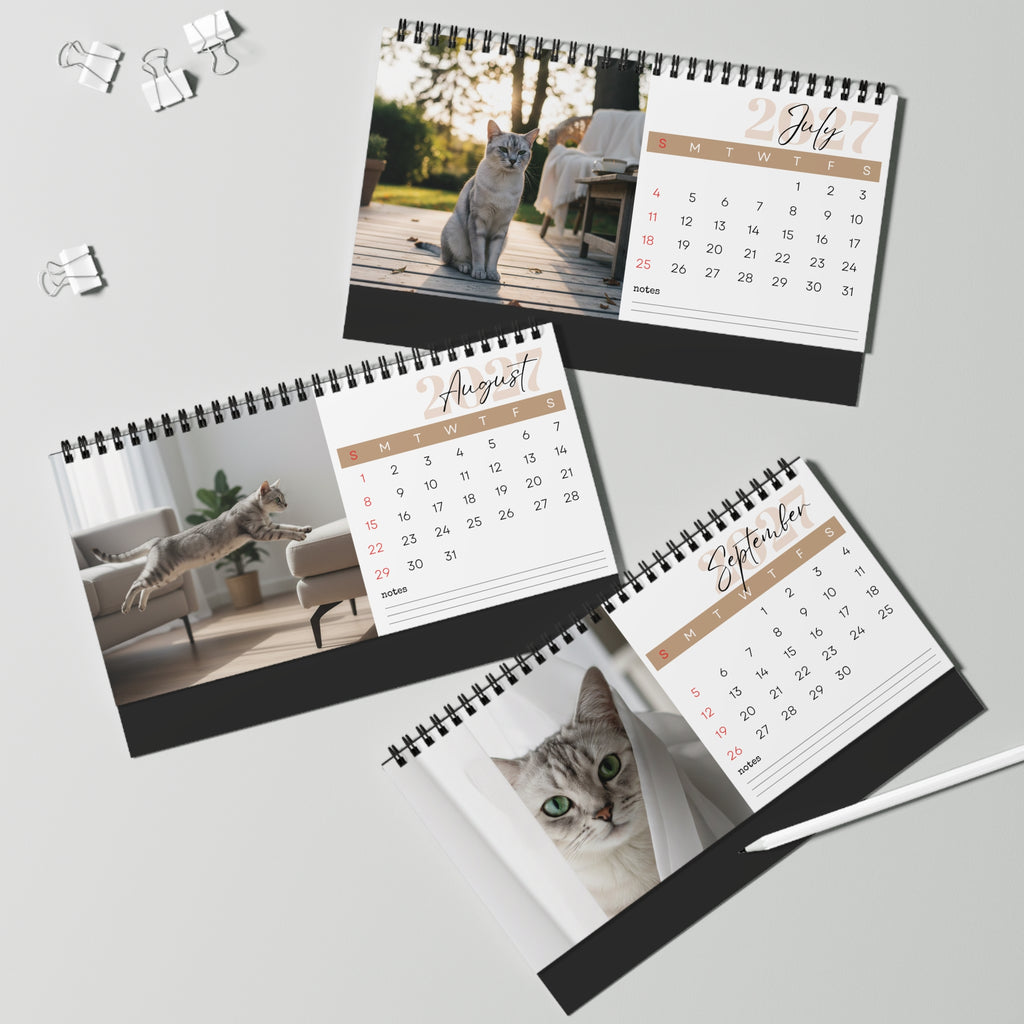 Burmilla Cat Desk Calendar 2027
