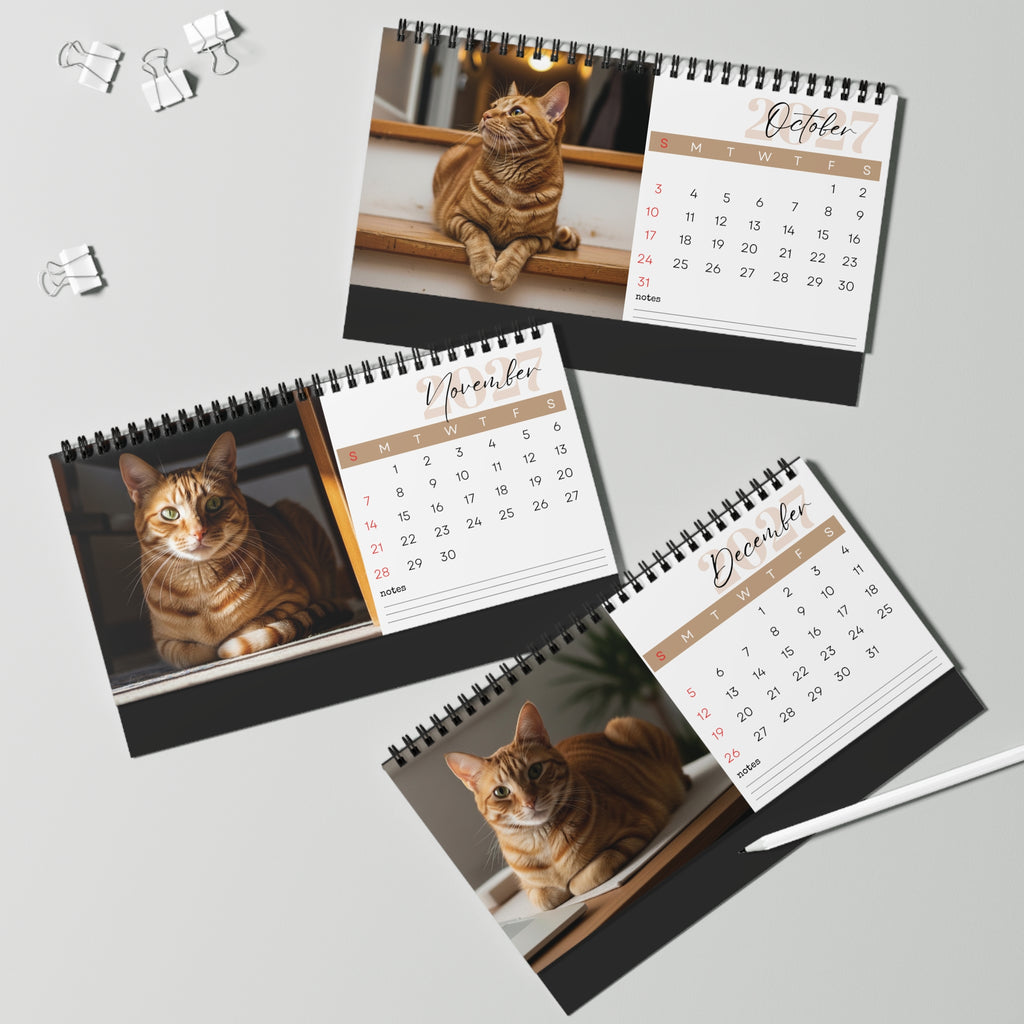 Ginger Cat Desk Calendar 2027