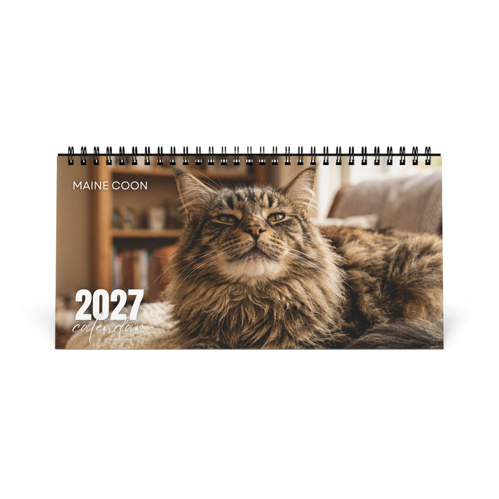 Maine Coon Cat Desk Calendar 2027