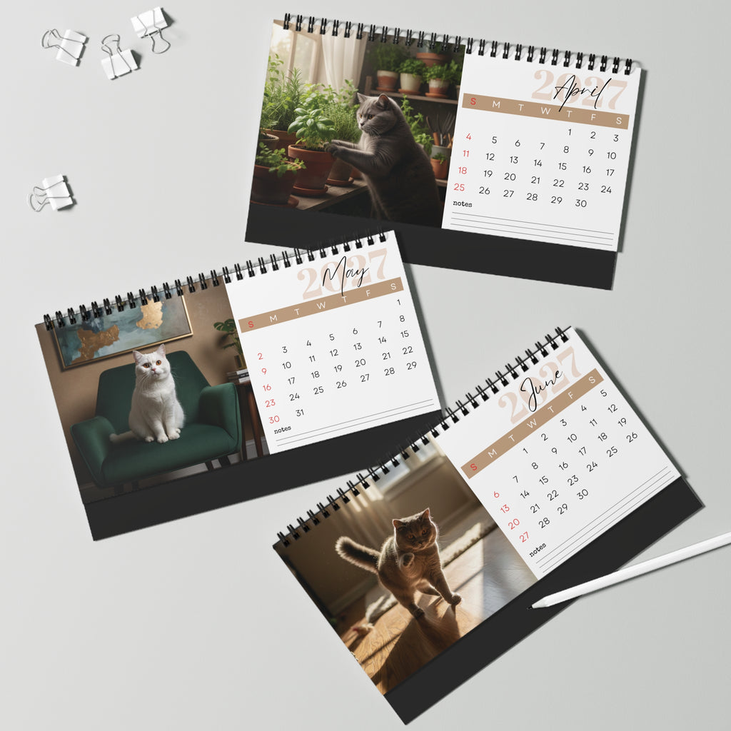 British Shorthair Desk Calendar 2027