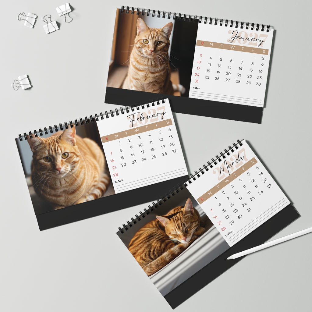 Ginger Cat Desk Calendar 2027