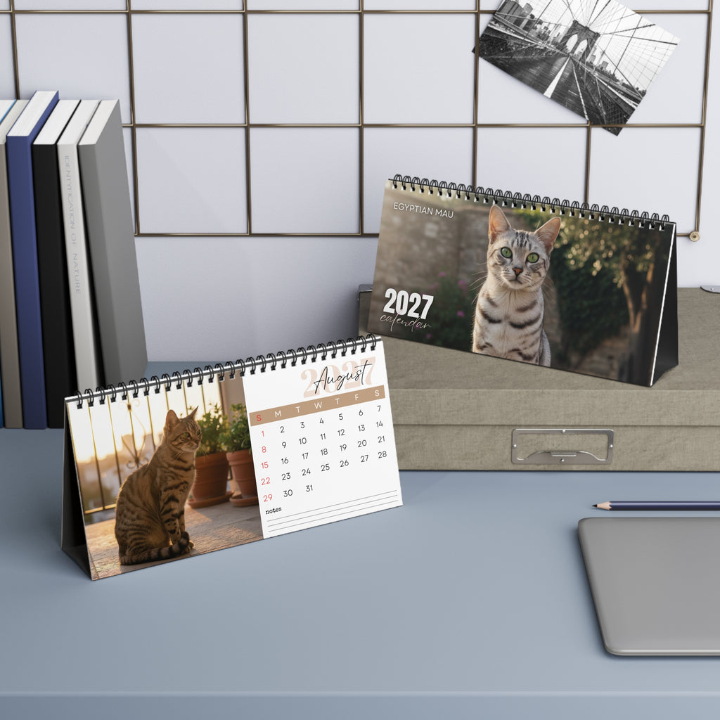Egyptian Mau Desk Calendar 2027